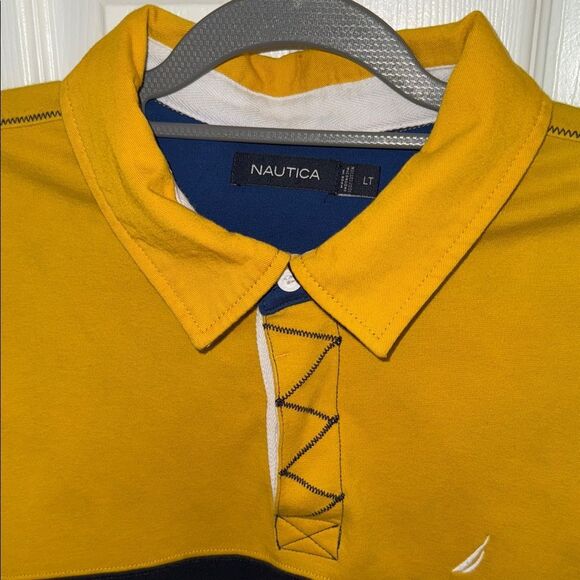 Nautica Men's Yellow blue  Striped Shirt - Picture 11 of 13
